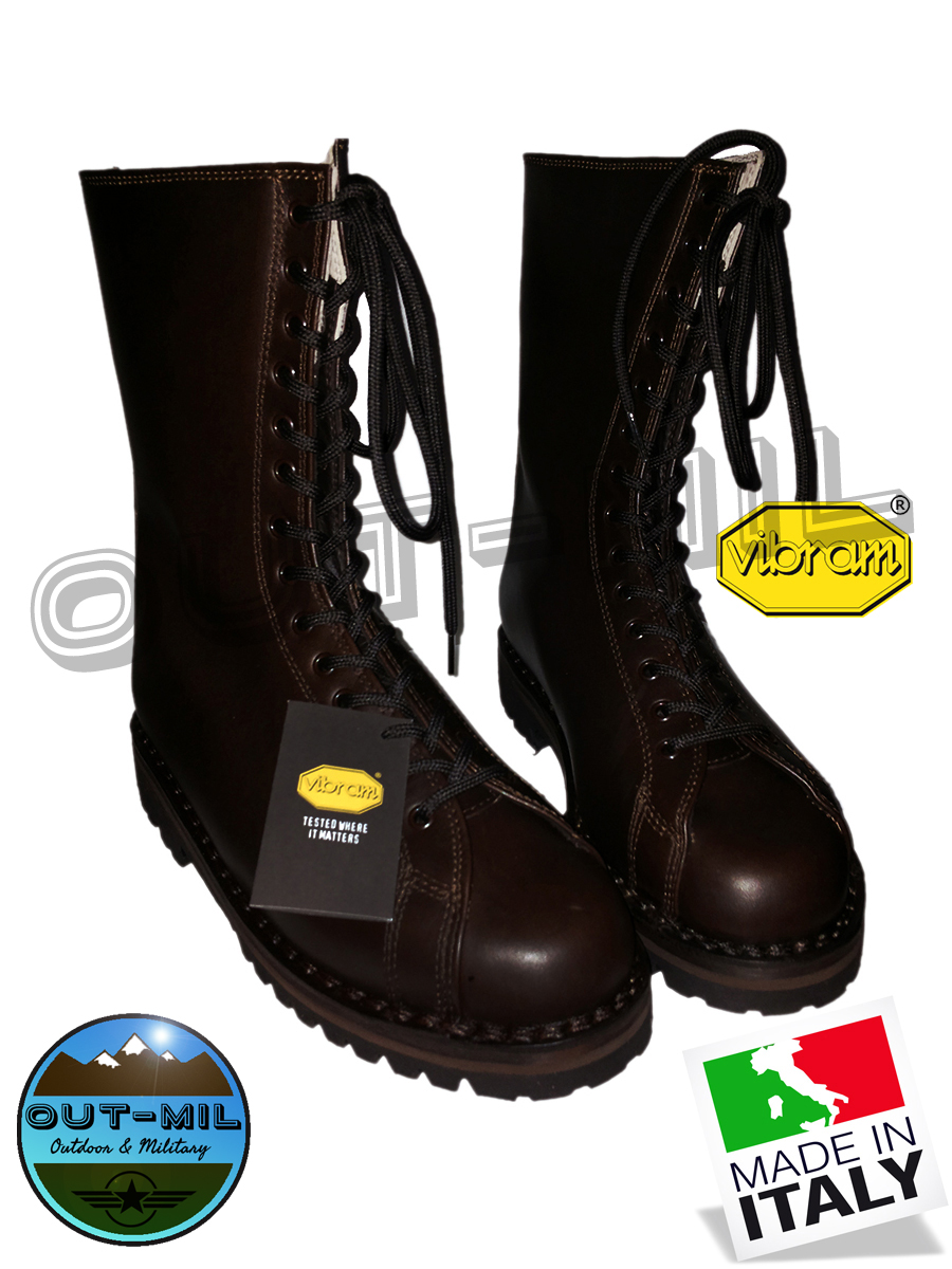 Stivaletto Anfibio Paracadutista Italiano in cuoio con suola VIBRAM (100%  Made in Italy) – OUT-MIL Outdoor & Military