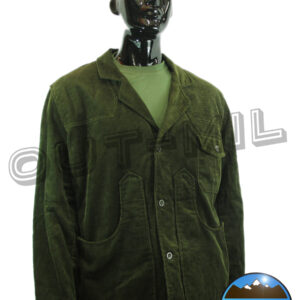 Giacca da caccia modello Maremmana da uomo in velluto Verde Militare