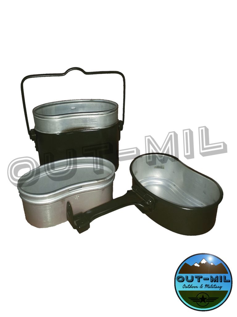 Contenitore per alimenti militare in alluminio vintage, porta pranzo da viaggio - Italia