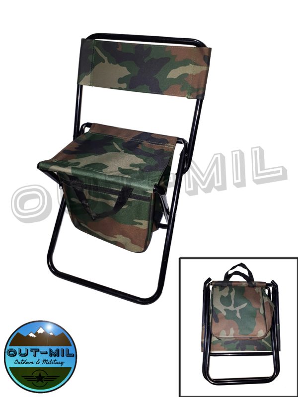 Borsa mimetica zainetto con sedia seggiolino da caccia, pesca campeggio