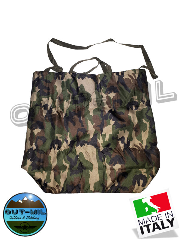 Borsa a mano/tracolla mimetica con rete sul fondo per raccolta funghi, tartufi, castagne - immagine 7