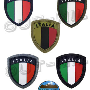 Patch Toppa gommata militare bandiera Italiana Scudetto con scritta Italia