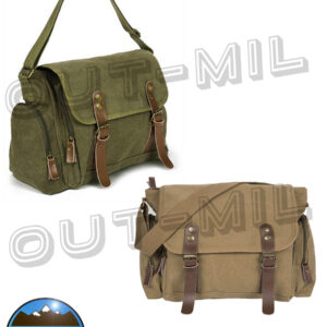 Borsa tracolla in robusto cotone effetto vintage militare