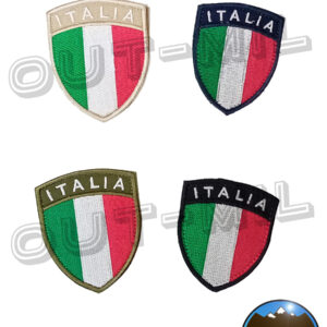 Patch Toppa militare bandiera Italiana Scudetto ricamato con scritta Italia