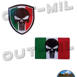 Patch gommata Toppa militare bandiera Italiana Punisher/Teschio