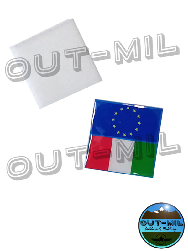 Patch gommata Toppa militare bandiera Italiana e UE